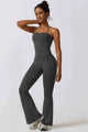 Sheila Halter Neck Flare Sport Jumpsuits