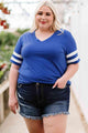 Vanessa Plus Size Striped V-Neck T-Shirt