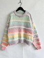 Rosita Striped Round Neck Long Sleeve Sweater