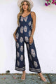 Clarisa Printed V-Neck Sleeveless Jumpsuits
