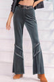 Elena Solid Urban Long Wide Leg Pants - Vestir en Moda