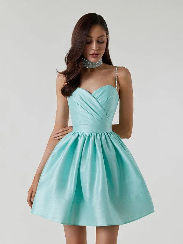 Elliott Pleated Suspender Sexy Temperament Rhinestone Dress - Vestir en Moda