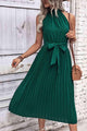Emerie Tie Belt Pleated Midi Dress - Vestir en Moda