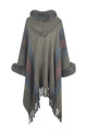 Estella Color Block Fringe Detail Elegant Poncho - Vestir en Moda