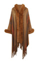 Estella Color Block Fringe Detail Elegant Poncho - Vestir en Moda
