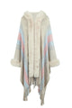Estella Color Block Fringe Detail Elegant Poncho - Vestir en Moda