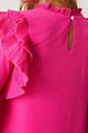 April Frill Ruffled Three-Quarter Sleeve Blouse