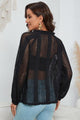 Ronnie Openwork Button Up Long Sleeve Blouse