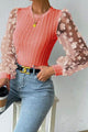 Sandy Double Take Textured Applique Long Sleeve Blouse