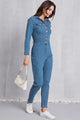 Isabel Snap Down Denim Jumpsuits with Pockets