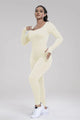 Susan Square Neck Long Sleeve Active Jumpsuits
