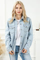 Camila Distressed Button Up Frayed Hem Jacket