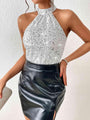 Patricia Sequin Halter Neck Tank