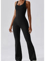 Factima Cutout Wide Strap Bootcut Active Jumpsuits