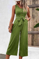 Glenda Tie Belt Sleeveless Jumpsuits with Pockets