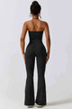 Sheila Halter Neck Flare Sport Jumpsuits