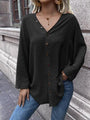 Esther Button Up V-Neck Long Sleeve Shirt