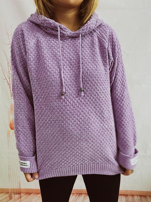 Damarys Drawstring Long Sleeve  Hooded Sweater