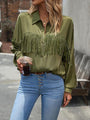 Marianela Buttoned Tassel Collared Neck Shirt