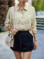 Marianela Buttoned Tassel Collared Neck Shirt