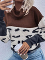 Felicia Women’s Cowl Neck Sweater With Colorblock Print - Vestir en Moda