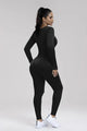 Susan Square Neck Long Sleeve Active Jumpsuits