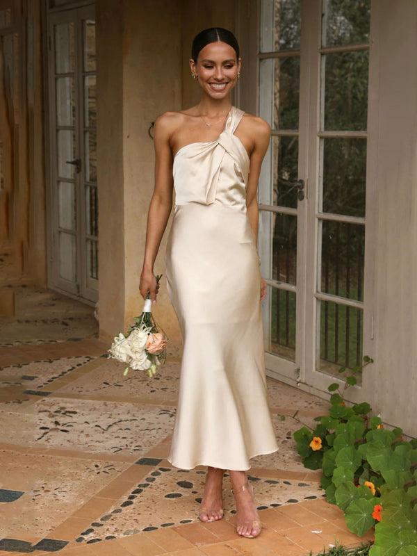 Florence Forged Face Elegant Suspender Long Dress - Vestir en Moda