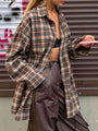Francelys Drop Shoulder Plaid Shacket Shirt - Vestir en Moda