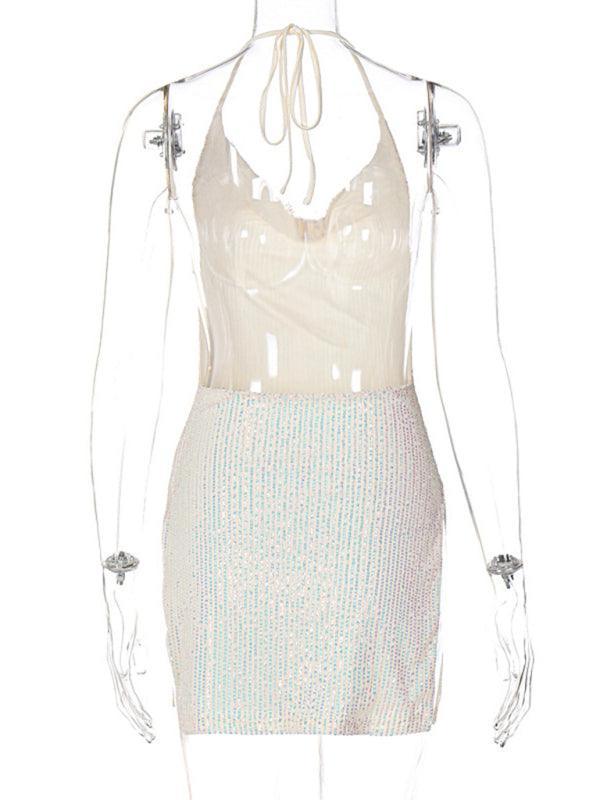 Freyja Sexy Backless Hollow Halter Neck Figure Dress - Vestir en Moda