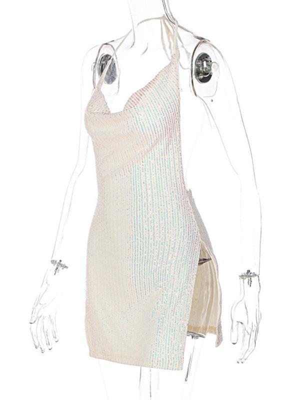 Freyja Sexy Backless Hollow Halter Neck Figure Dress - Vestir en Moda