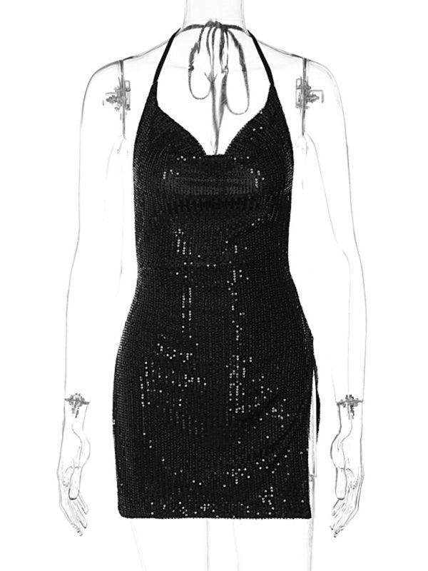 Freyja Sexy Backless Hollow Halter Neck Figure Dress - Vestir en Moda