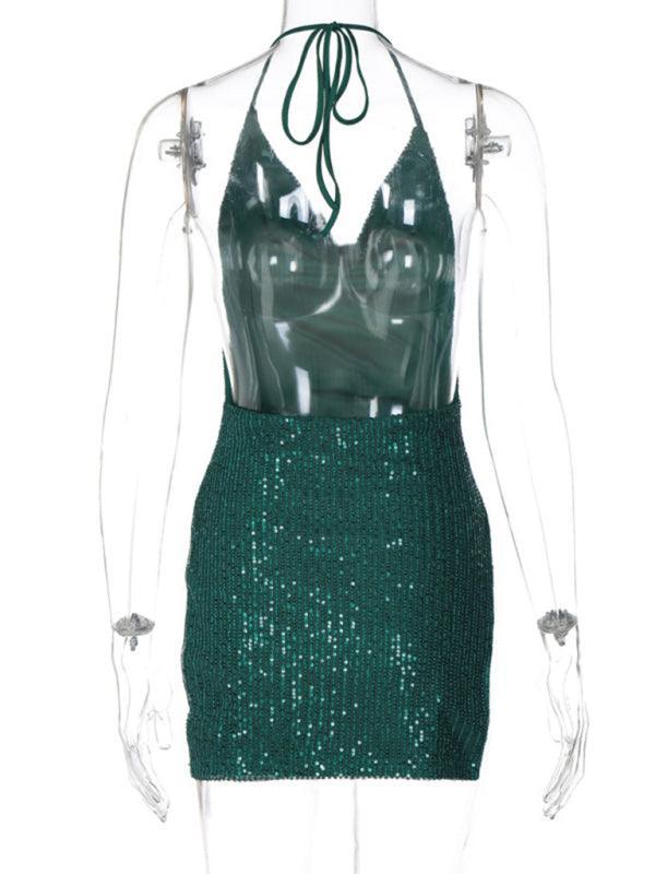 Freyja Sexy Backless Hollow Halter Neck Figure Dress - Vestir en Moda