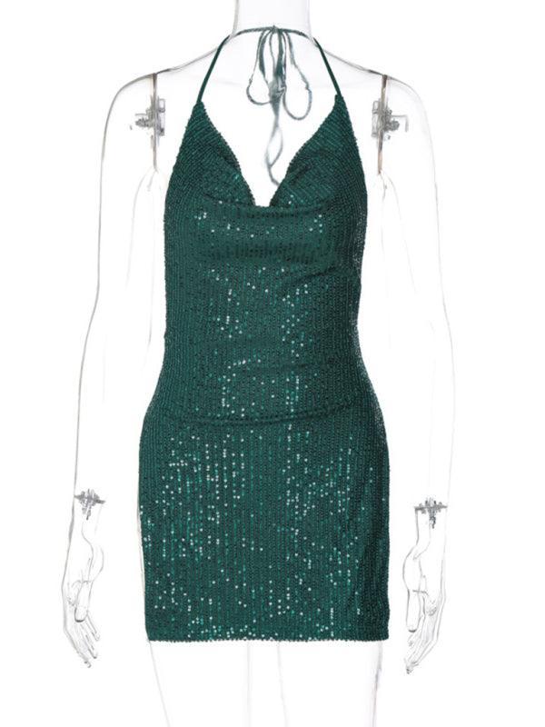 Freyja Sexy Backless Hollow Halter Neck Figure Dress - Vestir en Moda