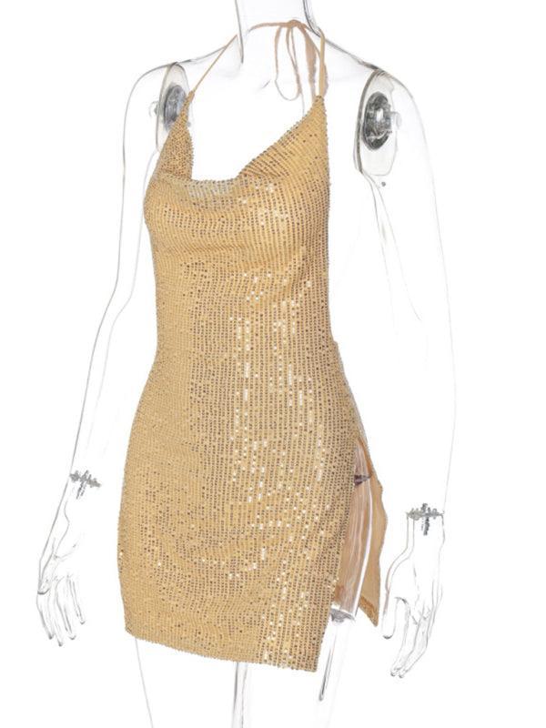 Freyja Sexy Backless Hollow Halter Neck Figure Dress - Vestir en Moda