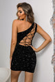 Gabriela Sequin Lace-Up One-Shoulder Bodycon Dress - Vestir en Moda