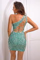 Gabriela Sequin Lace-Up One-Shoulder Bodycon Dress - Vestir en Moda