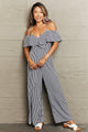 Gabriella Striped Spaghetti Strap Cold-Shoulder Jumpsuit - Vestir en Moda