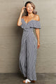 Gabriella Striped Spaghetti Strap Cold-Shoulder Jumpsuit - Vestir en Moda