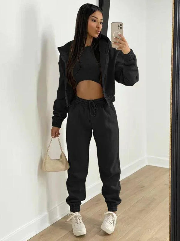 Giorgia Women's Knitted Casual Sports Fleece Three piece Sets - Vestir en Moda