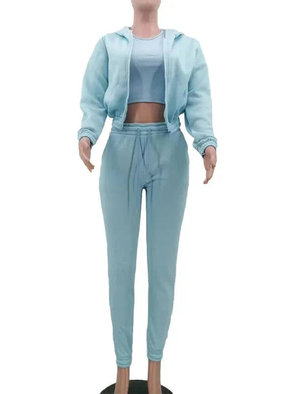 Giorgia Women's Knitted Casual Sports Fleece Three piece Sets - Vestir en Moda