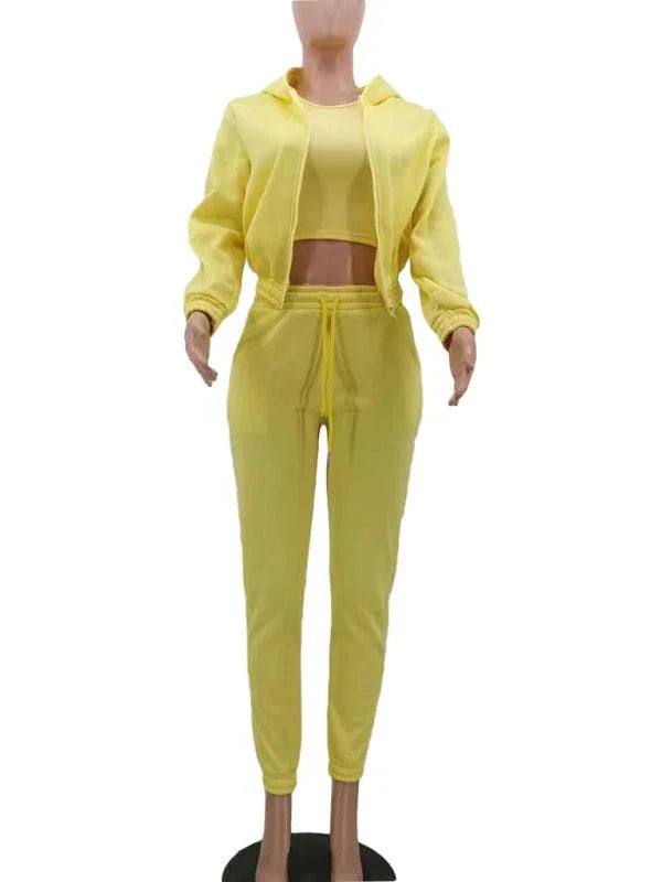 Giorgia Women's Knitted Casual Sports Fleece Three piece Sets - Vestir en Moda