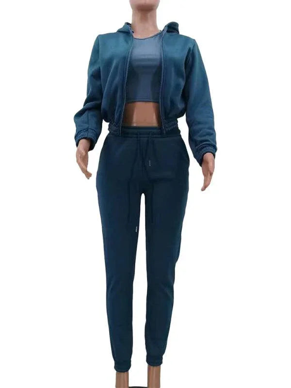 Giorgia Women's Knitted Casual Sports Fleece Three piece Sets - Vestir en Moda