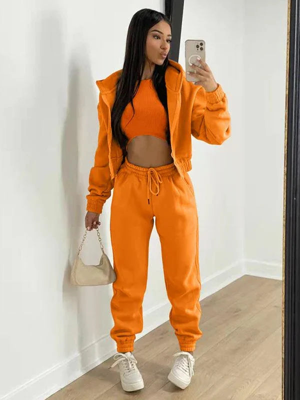 Giorgia Women's Knitted Casual Sports Fleece Three piece Sets - Vestir en Moda