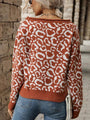 Giorgina Ladies Casual Fashion Jacquard Long Sleeve Leopard Sweater - Vestir en Moda