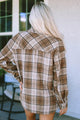Gwendolyn Plaid Dropped Shoulder Shirt Pocketed Jacket - Vestir en Moda