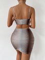 Galilea Sleeveless Off Back Hollow Striped Camisling Hip Dress - Vestir en Moda