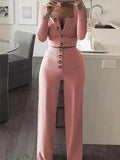 Martina Women's Long Sleeve Slim Casual Two pieces sets
