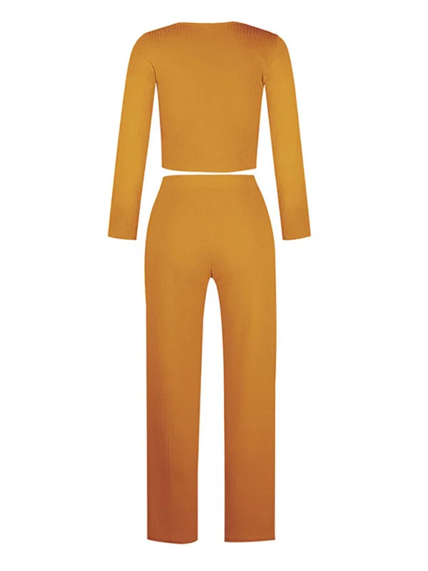 Martina Women's Long Sleeve Slim Casual Two pieces sets