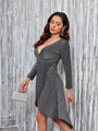 Aileen Sexy V Neck Long Sleeved Dress - Vestir en Moda