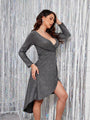 Aileen Sexy V Neck Long Sleeved Dress - Vestir en Moda